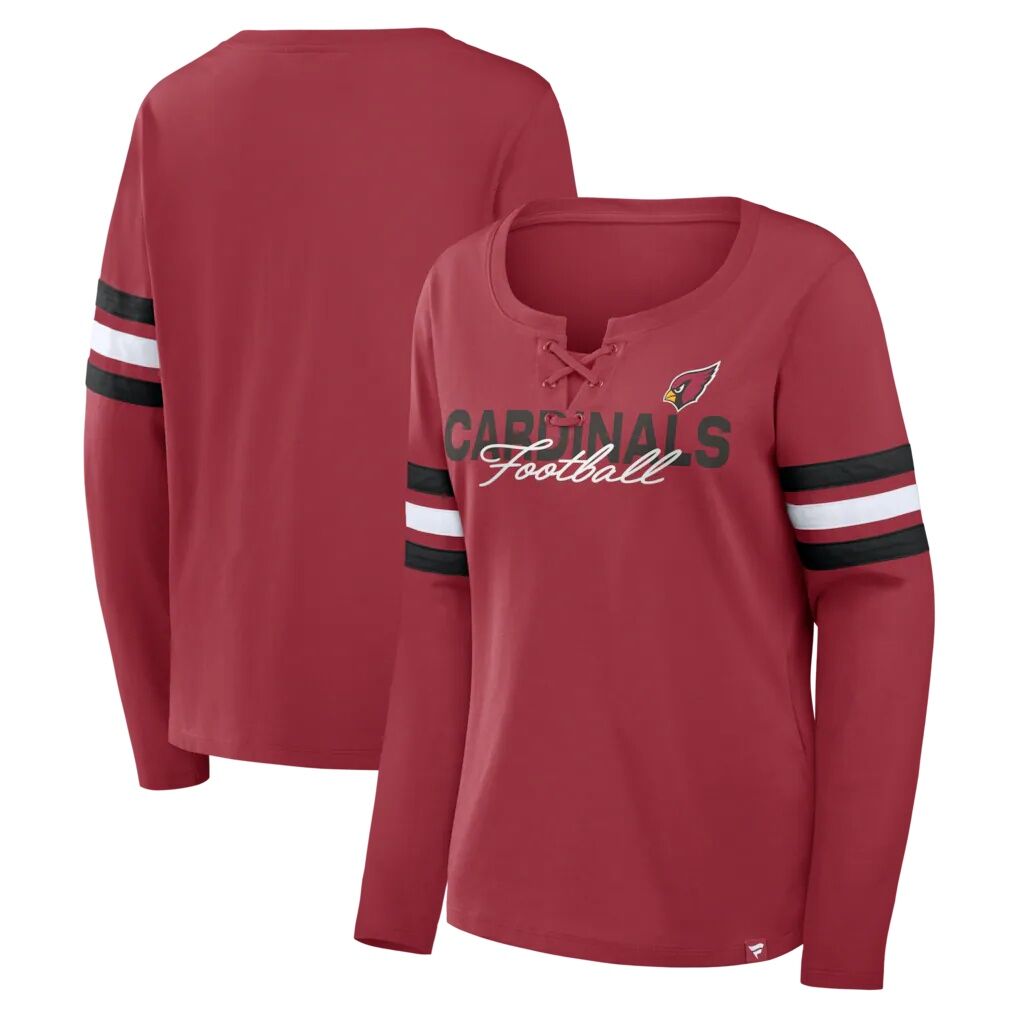 Arizona Cardinals Fashion7 Women's Team First Coverage Scheme Lace-Up Long Sleeve T-Shirt - Cardinal