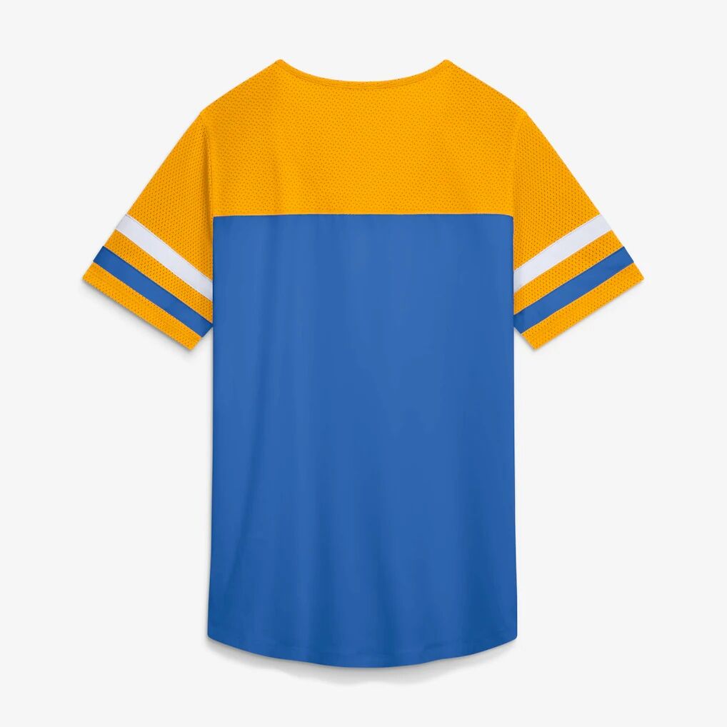 Los Angeles Chargers Fashion7 Women's Curl Route Athena Lace-Up T-Shirt - Powder Blue