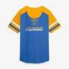 Los Angeles Chargers Fashion7 Women's Curl Route Athena Lace-Up T-Shirt - - Front View
