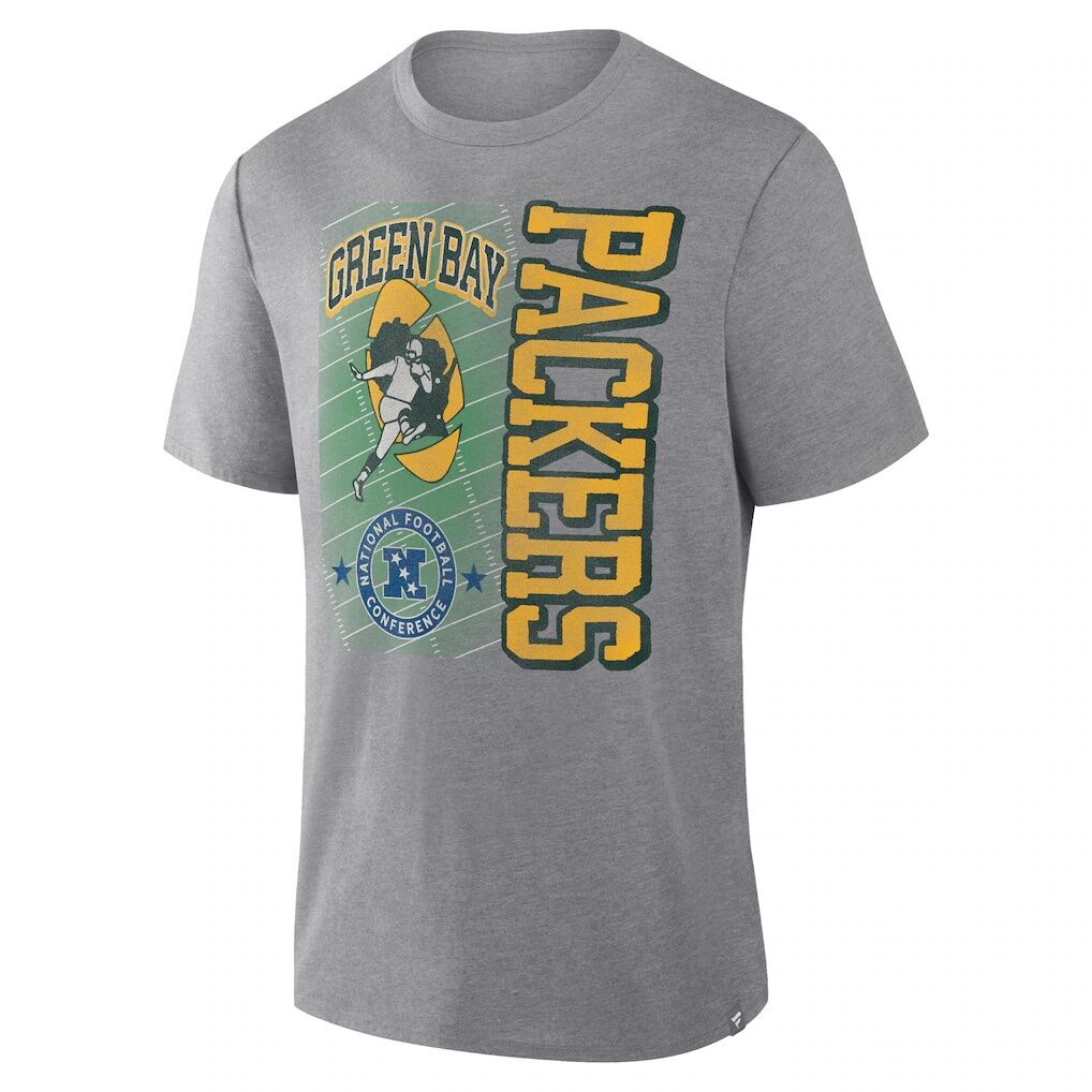 Green Bay Packers Fashion7 Tribute Direct Handoff Tri-Blend T-Shirt - Heather Gray