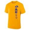 Los Angeles Rams Fashion7 Breaking Tackles Legacy Cotton T-Shirt - Gold - Detail View