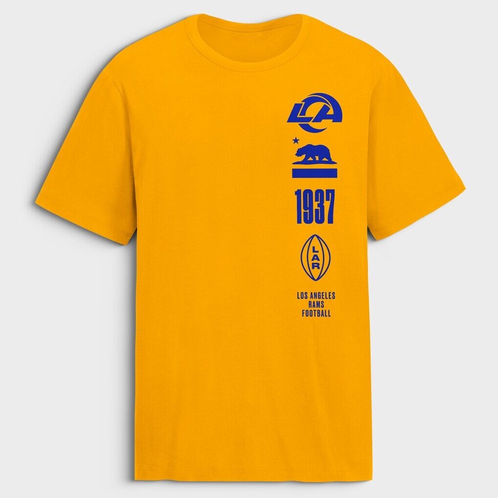 Los Angeles Rams Fashion7 Breaking Tackles Legacy Cotton T-Shirt