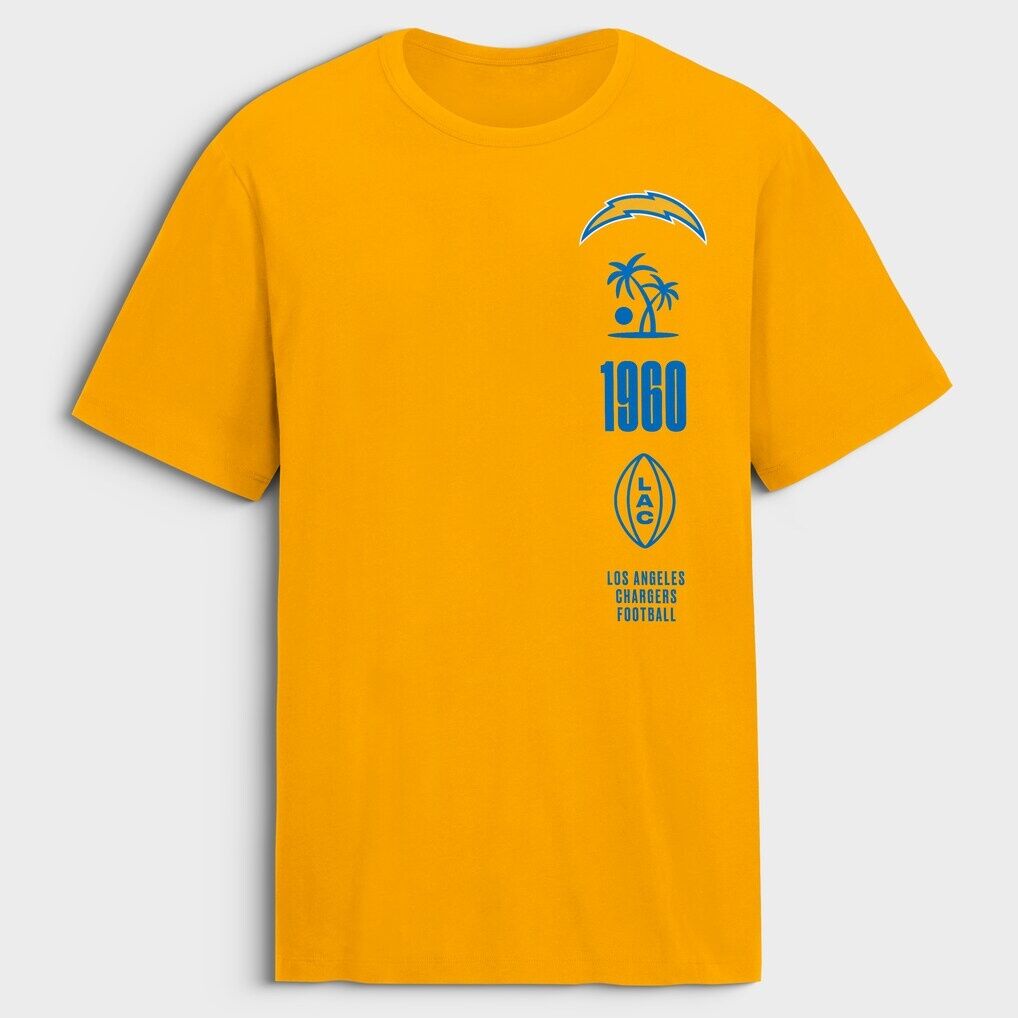 Los Angeles Chargers Fashion7 Breaking Tackles Legacy Cotton T-Shirt
