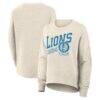 Detroit Lions Fashion7 Women's Oversized Heritage Sweatshirt - Cream - Front View