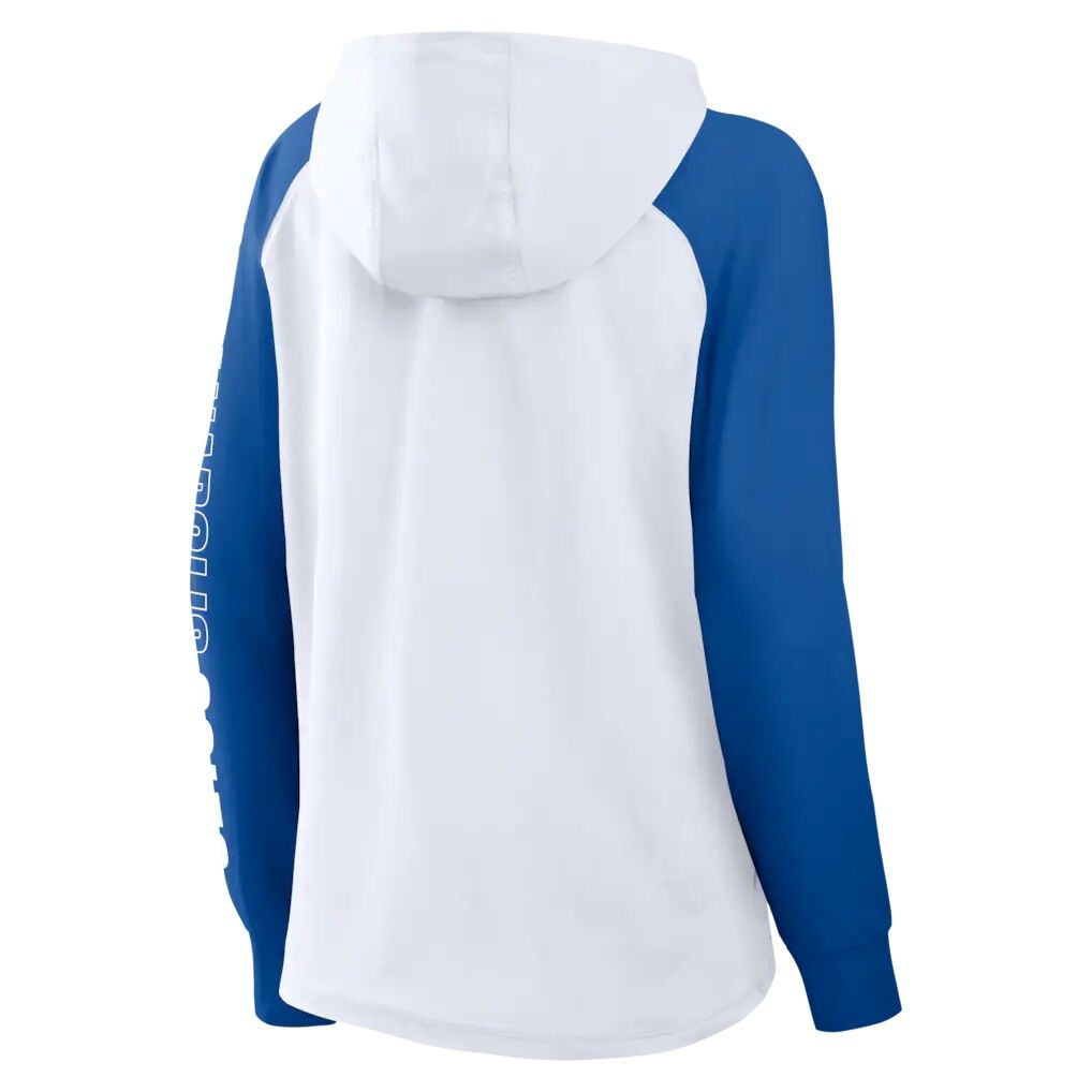 Indianapolis Colts Fashion7 Women's Cornerback Blitz​ Raglan Full-Zip Hoodie - White/Royal