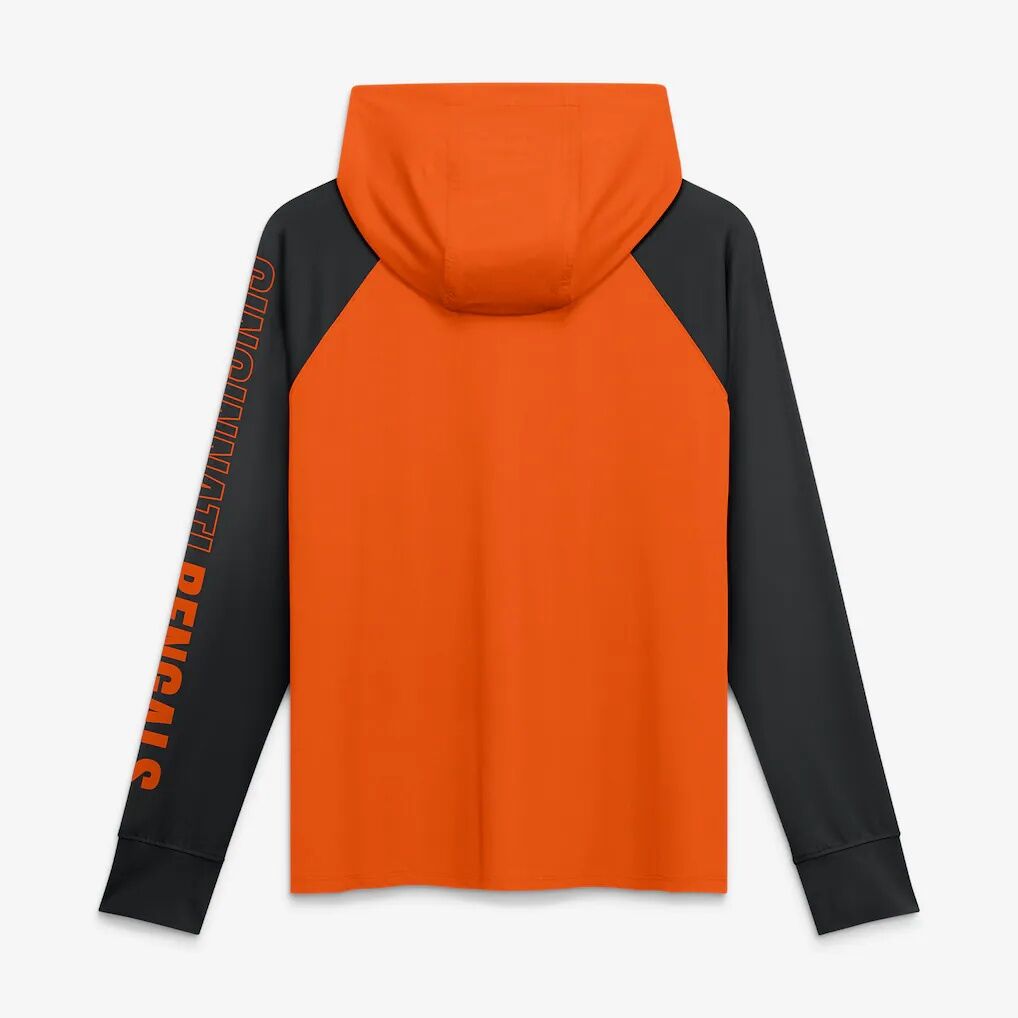 Cincinnati Bengals Fashion7 Women's Cornerback Blitz​ Raglan Full-Zip Hoodie - Orange/Black