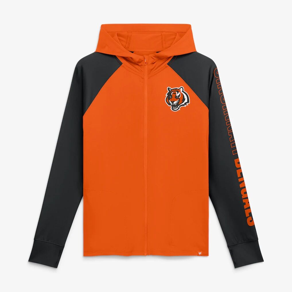Cincinnati Bengals Fashion7 Women's Cornerback Blitz​ Raglan Full-Zip Hoodie - Orange/Black