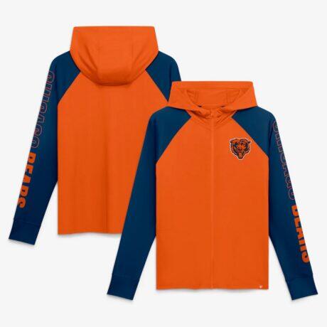 Chicago Bears Fashion7 Women's Cornerback Blitz​ Raglan Full-Zip Hoodie - - Front View