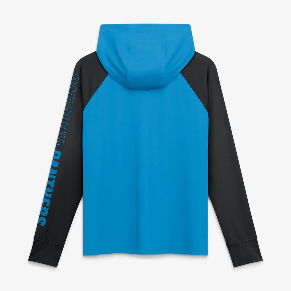 Carolina Panthers Fashion7 Women's Cornerback Blitz​ Raglan Full-Zip Hoodie - Blue/Black
