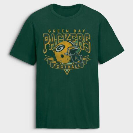 Green Bay Packers Fashion7 Old Fashion Rushing Legacy Cotton T-Shirt - Green - Front View