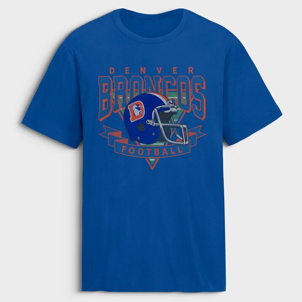 Denver Broncos Fashion7 Old Fashion Rushing Legacy Cotton T-Shirt - Royal