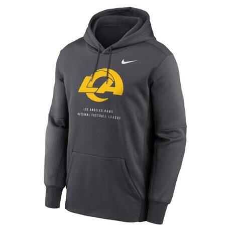 Los Angeles Rams Nike Toss Sweep Therma-FIT Hoodie - Charcoal - Front View