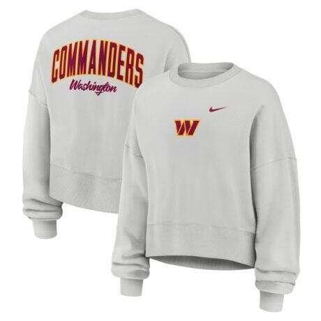 Washington Commanders Nike Women's Oversized Primetime Phoenix Fleece Sweatshirt - Gray - Front View