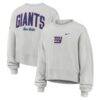 New York Giants Nike Women's Oversized Primetime Phoenix Fleece Sweatshirt - Gray - Front View