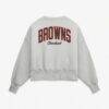 Cleveland Browns Nike Women's Oversized Primetime Phoenix Fleece Sweatshirt - Gray - Detail View