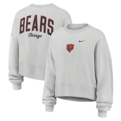 Chicago Bears Nike Women's Oversized Primetime Phoenix Fleece Sweatshirt - Gray - Front View