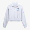 Indianapolis Colts Nike Women's Oversized Phoenix Fleece Cropped Quarter-Zip Sweatshirt - White - Front View