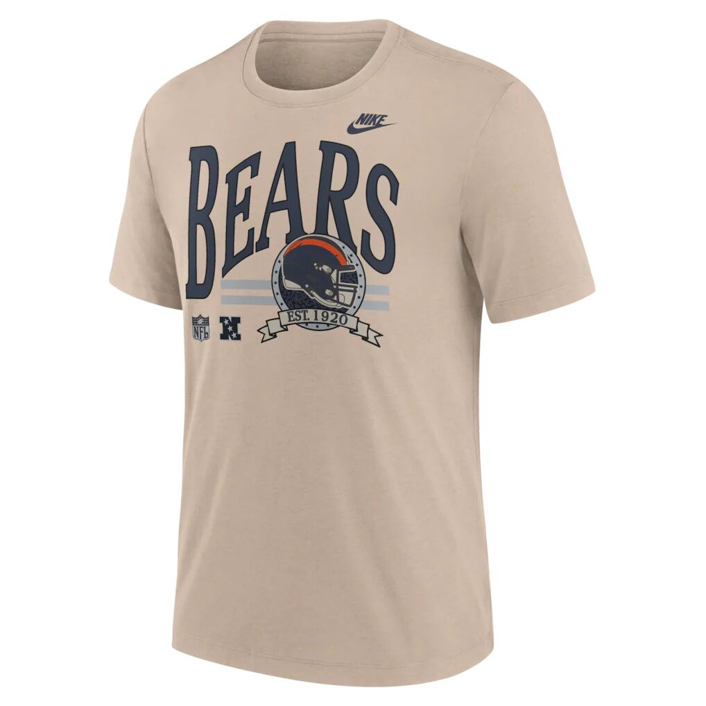 Chicago Bears Nike Rewind Tri-Blend T-Shirt - Sand