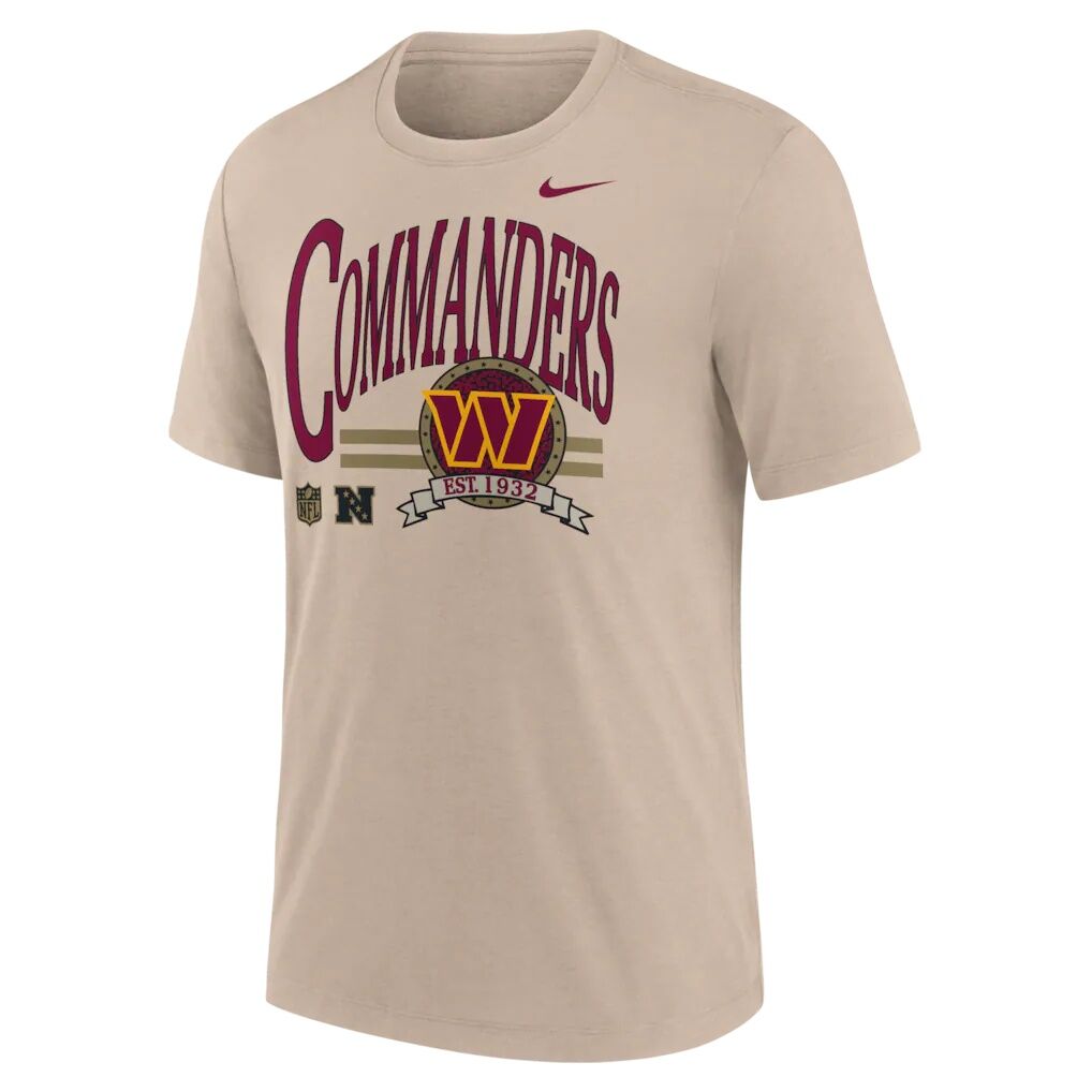 Washington Commanders Nike Rewind Tri-Blend T-Shirt - Sand