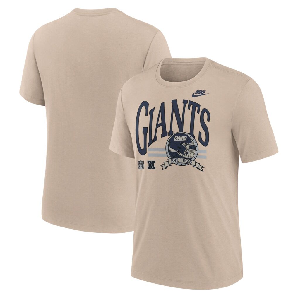 New York Giants Nike Rewind Tri-Blend T-Shirt - Sand