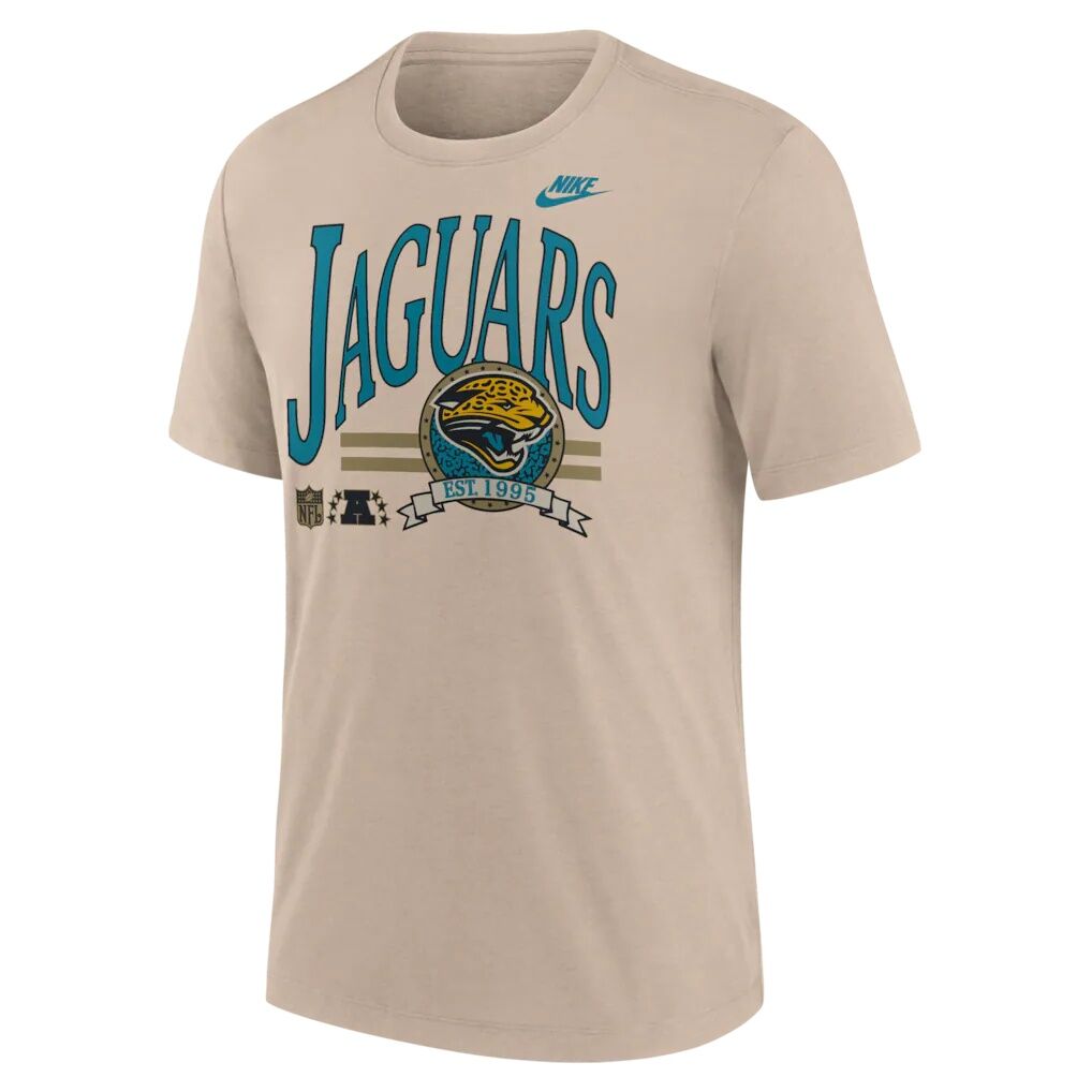 Jacksonville Jaguars Nike Rewind Tri-Blend T-Shirt - Sand