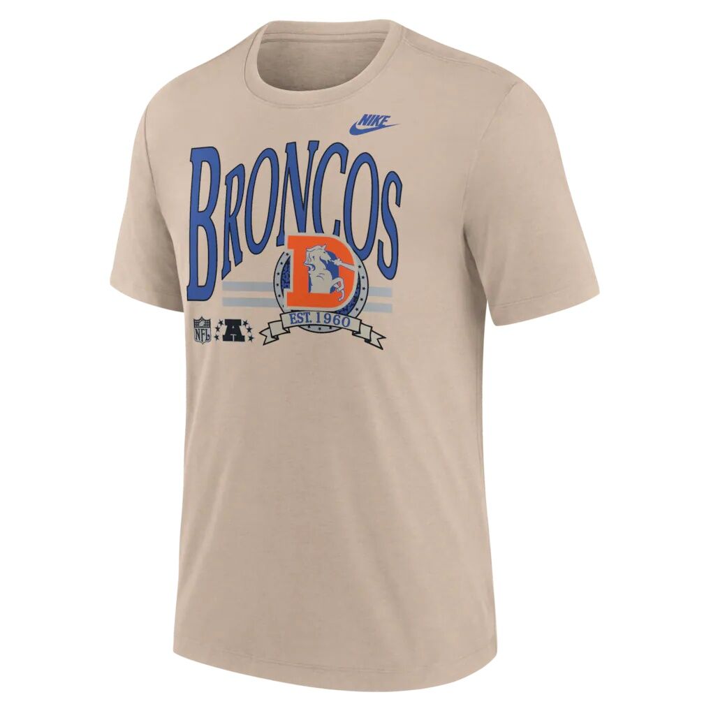 Denver Broncos Nike Rewind Tri-Blend T-Shirt - Sand