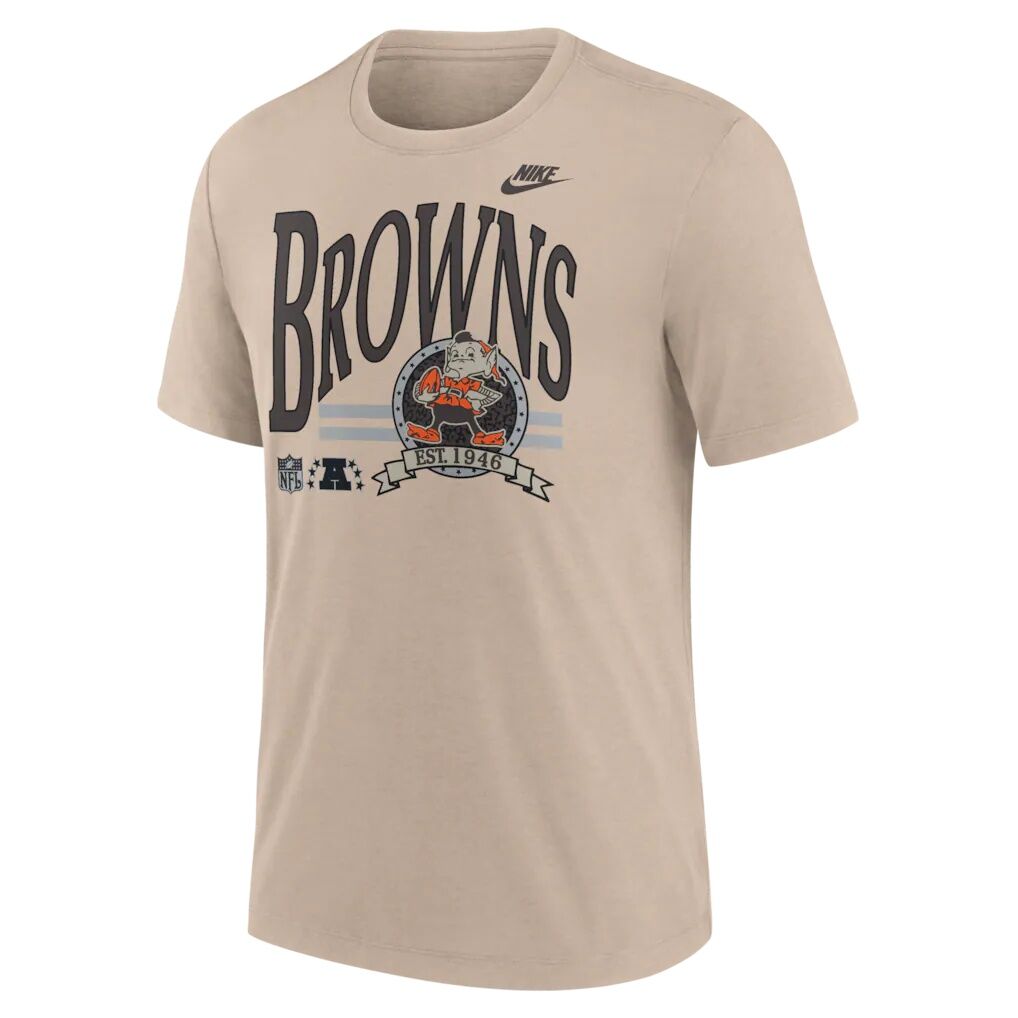 Cleveland Browns Nike Rewind Tri-Blend T-Shirt - Sand