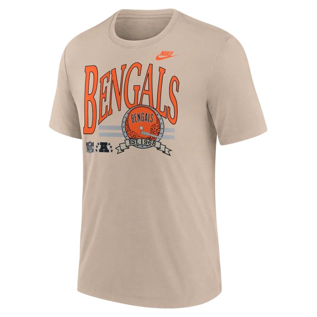 Cincinnati Bengals Nike Rewind Tri-Blend T-Shirt - Sand