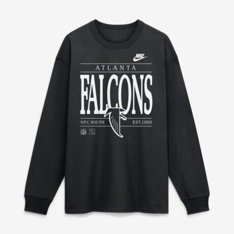 Atlanta Falcons Nike Red Zone Long Sleeve Max90 T-Shirt - Black - Front View