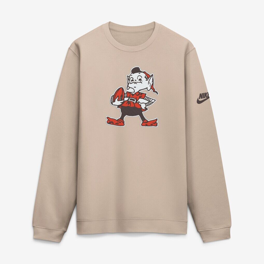 Cleveland Browns Nike I-Formation Rewind Club Crew Sweatshirt - Sand