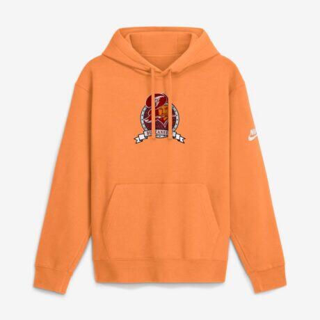 Tampa Bay Buccaneers Nike Short Pass Rewind Club Fleece Hoodie - Orange - Front View