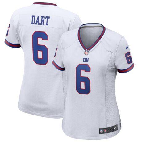 Jaxson Dart New York Giants Nike Women's Alternate Vintage White Game Jersey - White - Front View