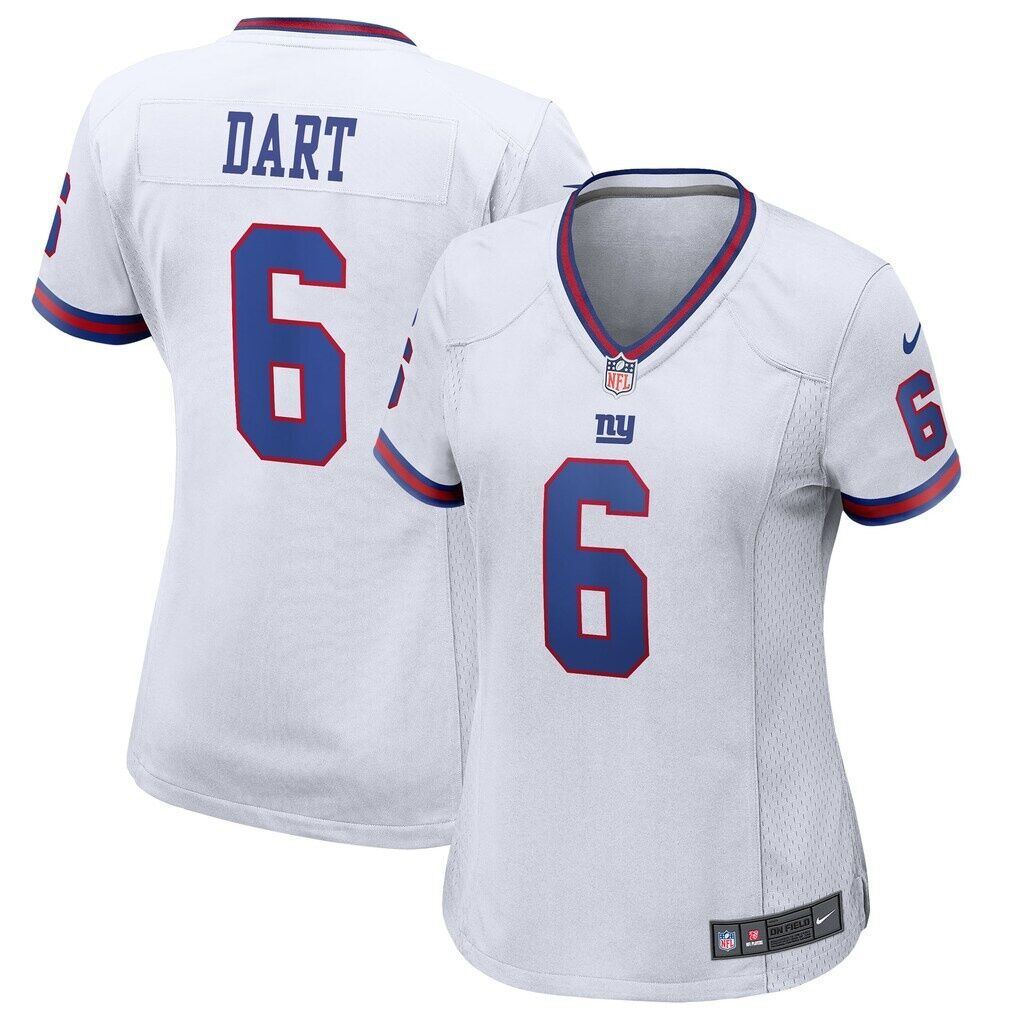 Jaxson Dart New York Giants Nike Women's Alternate Vintage White Game Jersey