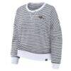 Baltimore Ravens Fashion7 Women's Striped Oversized French Terry Sweatshirt - - Detail View