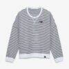 Baltimore Ravens Fashion7 Women's Striped Oversized French Terry Sweatshirt - - Front View