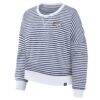 Denver Broncos Fashion7 Women's Striped Oversized French Terry Sweatshirt - - Detail View