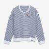 Denver Broncos Fashion7 Women's Striped Oversized French Terry Sweatshirt - - Front View