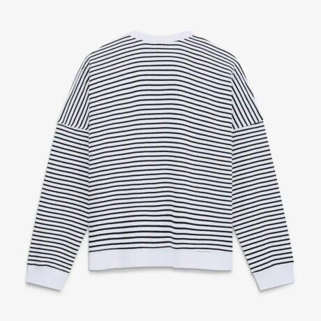 Washington Commanders Fashion7 Women's Striped Oversized French Terry Sweatshirt - - Front View