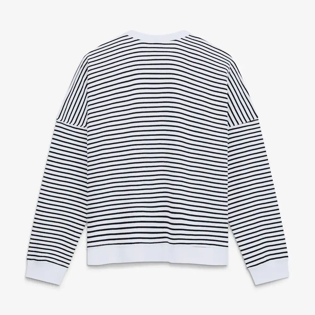 Washington Commanders Fashion7 Women's Striped Oversized French Terry Sweatshirt - White/Black