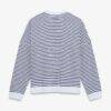 New England Patriots Fashion7 Women's Striped Oversized French Terry Sweatshirt - - Side View