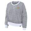 Minnesota Vikings Fashion7 Women's Striped Oversized French Terry Sweatshirt - - Detail View