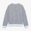 Pittsburgh Steelers Fashion7 Women's Striped Oversized French Terry Sweatshirt - - Front View