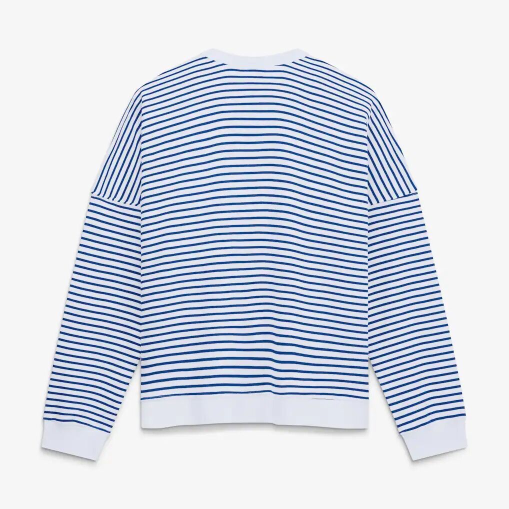 Buffalo Bills Fashion7 Women's Striped Oversized French Terry Sweatshirt - White/Royal