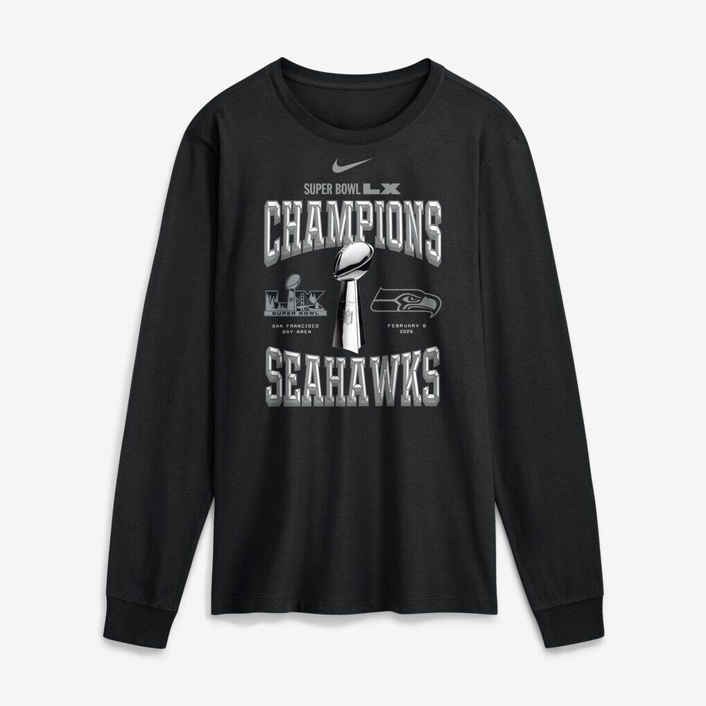 Seattle Seahawks Nike Super Bowl LX Champions Locker Room Trophy Collection Long Sleeve T-Shirt