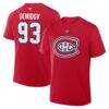 Ivan Demidov Montreal Canadiens Fashion7 Authentic Stack Name & Number T-Shirt - Red - Front View
