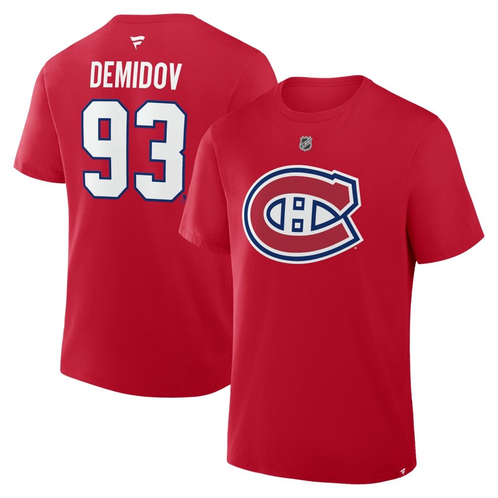 Ivan Demidov Montreal Canadiens Fashion7 Authentic Stack Name & Number T-Shirt