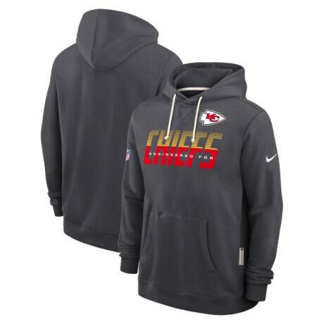 Kansas City Chiefs Nike Sideline Standard Issue Top Prospect Dri-FIT Hoodie - Charcoal - Front View