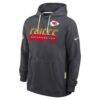 Kansas City Chiefs Nike Sideline Standard Issue Top Prospect Dri-FIT Hoodie - Charcoal - Side View