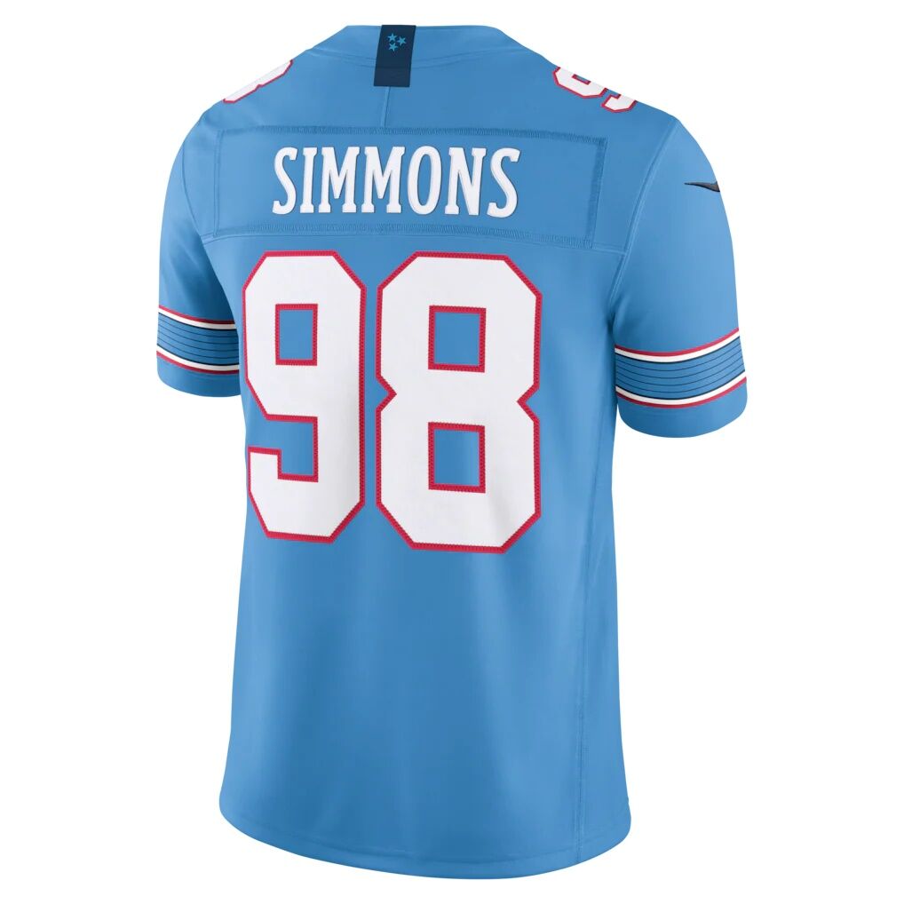 Jeffery Simmons Tennessee Titans Nike Team Vapor F.U.S.E. Stitched Limited Jersey - Light Blue