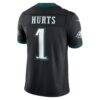 Jalen Hurts Philadelphia Eagles Nike Alternate Vapor F.U.S.E. Stitched Limited Jersey - Black - Detail View